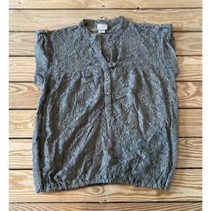 Daytrip 1/2 Button Lace Top Size Medium Women’s Olive